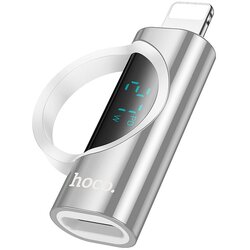 Hoco Lightning (muški) na Type-C (ženski) adapter sa zaslonom 2.4A 27W UA32B srebrni Cene