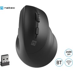 Natec Crake 2 2400DPI vertikalna ergonomska črna brezžična miška, (20857481) Cene