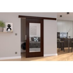 ADRK Stenska drsna vrata z ogledalom NELA 86 cm - WENGE Cene