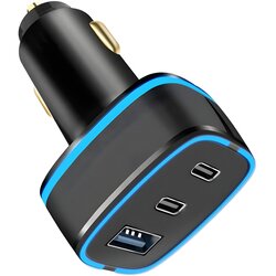 Ven-Dens USB-A + 2x USB-C - Autopunjač - Crna KP34284 Cene