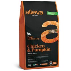 Alleva dog puppy medium natural chicken&pumpkin 2KG Cene