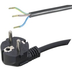 Hawa Priključni kabel [ varnostni vtič - kabel\, odprti konec] črni 5 m 1008228, (20414209) Cene