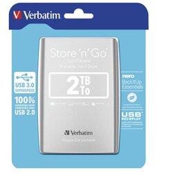 Hard DISK 2.5" 2TB USB 3.0 VERBATIM 53189 SREBRNI BLISTER Cene