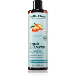 Folk & Flora Sea Buckthorn obnavljajući šampon za obojenu i oštećenu kosu 400 ml Cene