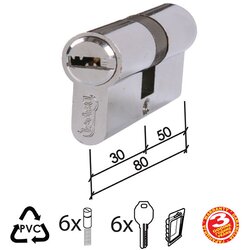 Dabel cilindar kodirani CL2040 Hr 80mm(30-50) 6kod DBP1 0106140 Cene
