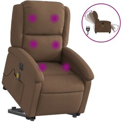 Maison Chic Električni masažni naslanjač - Relax naslanjač s funkcijo vstajanja rjav, (22061850) Cene