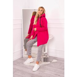 Kesi Insulated sweatshirt with fuchsia asymmetrical zipper Cijene