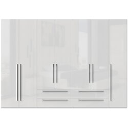 Jela Jagodina jela plakar P74/PN - kolekcija piano - kristalno bela/kristalno bela hg lak - 317x224x56 cm Cene