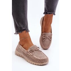 Kesi Beige women's loafers with a bow Cijene