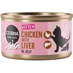 Cosma Asia Kitten v želeju 6 x 85 g Piščanec s piščančjimi jetri Cene