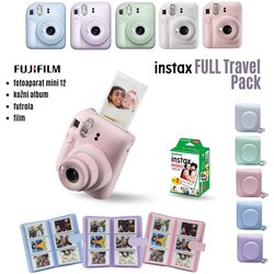 Fujifilm Fotoaparat Polaroid INSTAX Mini 12 + film + futrola + album FULL TRAVEL PACK Cene