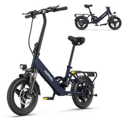 Hillmiles Električno mestno kolo Mile 1, motor 250 W, baterija 36 V 10,4 Ah, zložljivo 14 palcev, 25 km/h, Modra, (22148631) Cene