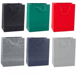 Elegant Embossed Squares Gift Bag 23 x 18 x 10.5 cm Cene
