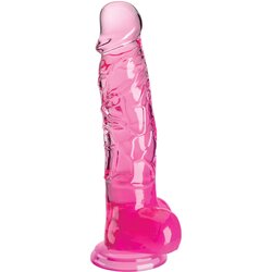 Pipedream King Cock Clear Cock with Balls 8" Pink Cene