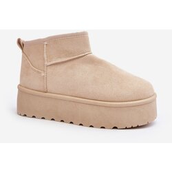 FD1 Women's Suede Snow Boots on Platform Light Beige Corcoran Cene