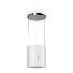 Klarstein barett, otočna kuhinjska napa, Ø 35 cm, recirkulacija 560 m³ / h, led, filter z aktivnim ogljem, nerjaveče jeklo, bela Cene