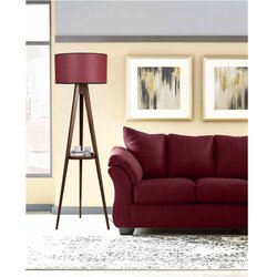 Opviq Rdeča/rjava stoječa svetilka s tekstilnim senčilom (višina 153 cm) Sehbalı Tripod – Cene