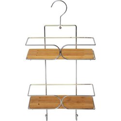 Tendance DVOSTRUKA VISEĆA POLICA 25X11X50 CM MDF/BAMBUS HROM 9117195 Cene