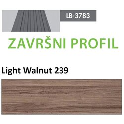 AGT profil Zidni MDF Završni LB-3783-B Light Walnut (239) 2800x34x12mm ( 026-132 ) Cene