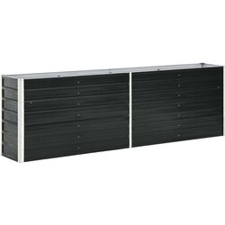 vidaXL Povišena vrtna gredica pocinčani čelik 240x40x77 cm antracit Cijene