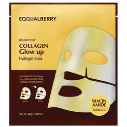 Eqqualberry Collagen Glow Up Hydrogel Mask maska iz platna s posvetlitvenim in vlažilnim učinkom z gelasto teksturo 30 g Cene