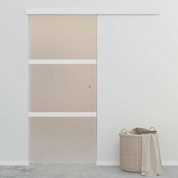 Furnova Drsna vrata ESG steklo in aluminij 90x212 cm srebrna, (21944659) Cene