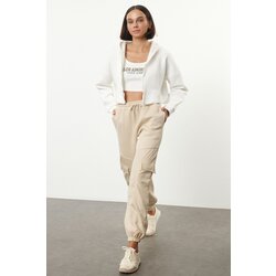 Trendyol Brown Poplin Woven Garni Detailed Basic Jogger Knitted Sweatpants Cene