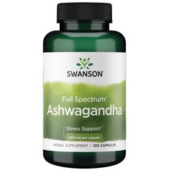 Swanson ašvaganda 450 mg, 100 kapsula – smanjuje stres, povećava energiju Cene