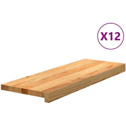 vidaXL podloge za stopnice 12 kosov rjave 70x30x2 cm trdna hrastovina Cene