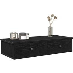 vidaXL Zidna polica s ladicama crna 80x34x17 cm izrađeno drvo Cijene