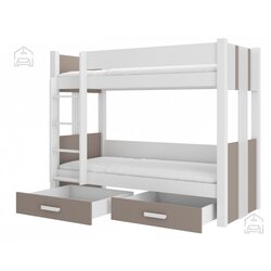 ADRK Furniture krevet na kat pograd arta - 90x200 cm - bel/tartuf Cene