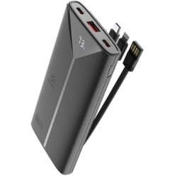 Woox prenosna baterija/powerbank MX0131 10.000 mAh 22,5W, z LCD ekranom in 3x vgrajeni kabli (Type-C, Lightning, USB-A) - za vse telefone Cene