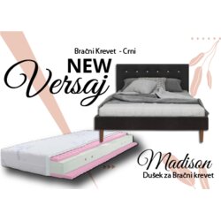 ABC Beds Design Versaj Bračni Krevet 216X164X108 cm - Crni + Madison Dušek za Bračni krevet 160x200 cm Cene