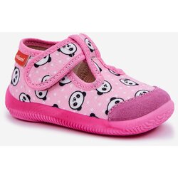 Boto Slippers Milami Children's Elastic With Velcro In Panda Pink Ambette Cene