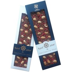 Vrsna Chocolates Navigator, mliječna - lješnjak, nibs i malina Cene