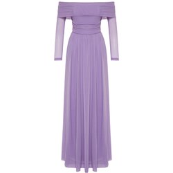 Trendyol Lilac Carmen Collar Tulle Long Evening Dress Cene