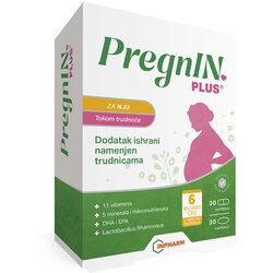 Inpharm Diet PregnIN plus, tokom trudnoće, 30+ 30 kapsula Cene