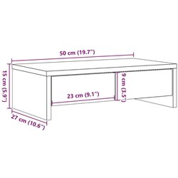vidaXL Stalak za monitor s ladicama boja hrasta 50 x 27 x 15 cm drveni Cijene