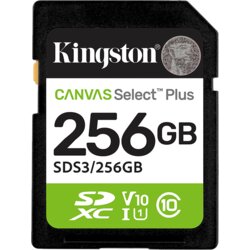 Sd card Kingston 256 GB S3/256GB Class10 Canvas Select Plus adapter;100MBs Read,Class 10 UHS-I Cene
