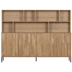 WOOOD Biblioteka od punog hrasta u prirodnoj boji 200x150 cm Gravure – Cene