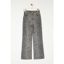 Trendyol Multicolored Leopard Print High Waist Straight Jeans Cene