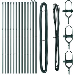 vidaXL Stupovi ograde 13 kom Zelena Ø32 mm 150 cm Galvanizirani čelik Cijene