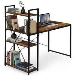 ModernHome TH-SD-7-16 – Delovna miza za računalnik s 3 policami, 120 × 60 cm, loft dizajn, oreh/črna Cene
