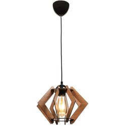 Squid Lighting crna stropna svjetiljka s drvenim sjenilom - Cene