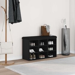 vidaXL klupa za cipele crni hrast drvena ploča 80 x 30 x 48 cm Cijene