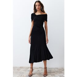 Trendyol Black Elegant Evening Dress Cene