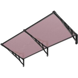 Nadstrešnica za vrata ravna 200x90cm crna bronza 5mm leksan Cene