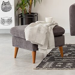 Atelier Del Sofa sofia puf - anthracite anthracite tuffet Cene