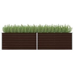  Povišena vrtna gredica smeđa 320 x 80 x 77 cm pocinčani čelik Cijene