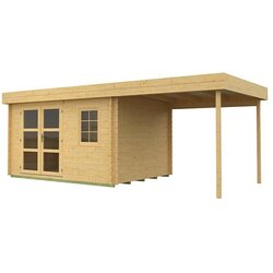 KIEHNHOLZ Vrtna hiška Lounge 2 (Zunanje dimenzije vključno s strešnim previsom (Š x G): 605 x 282 cm, Les, Rjava) Cene